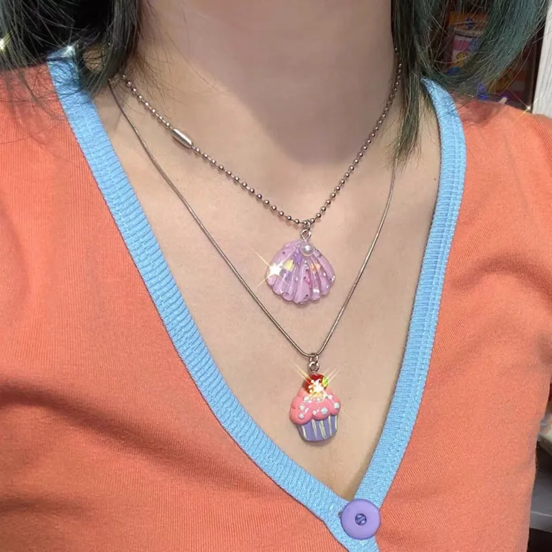 Pendant Necklaces Elegant Resin Woman Necklace Choker Simple Neck Chain With Shell Jewelry For Women_voghion.com