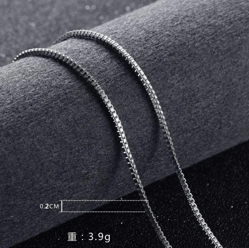 Sterlingsilber Box Chain Halskette Für Damen Und Herren_voghion.com