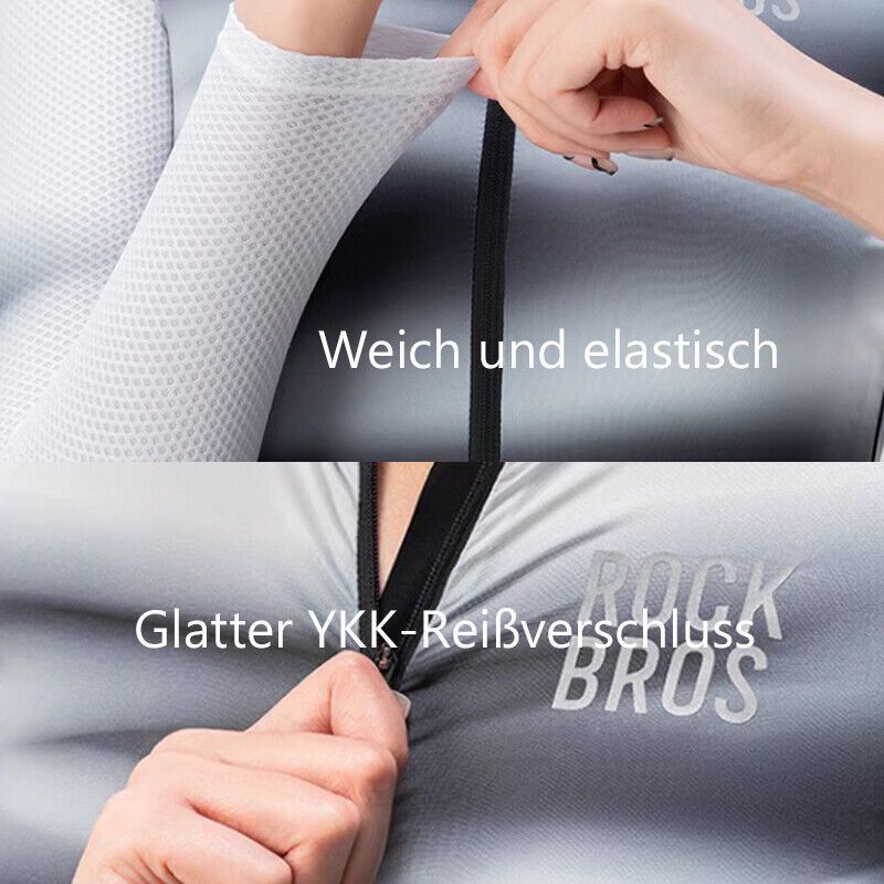 ROCKBROS Damen Fahrradtrikot Langarm Gradientenfarbe MTB Radtrikot Atmungsaktiv_voghion.com