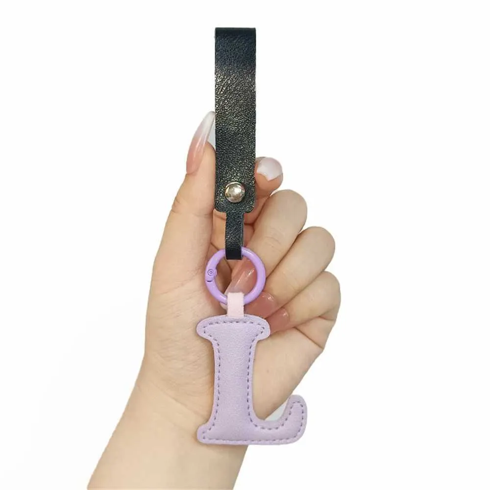 Creative leather English letter keychain pendant decoration phone bag accessories gift Y241121_voghion.com
