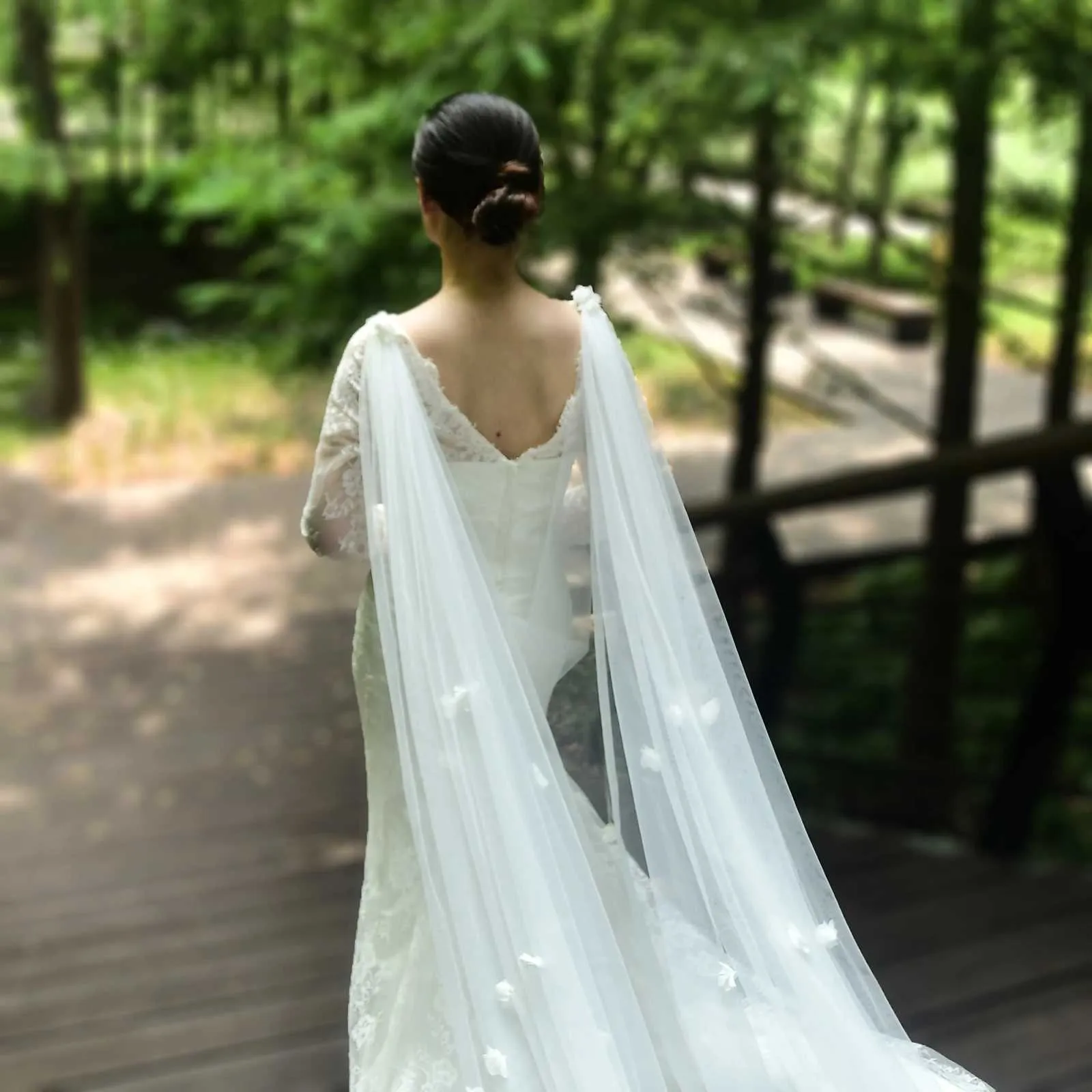 Nakit za kosu Ženski VG44 Vjenčani veo Dugi katedralni stil Večernji ogrtač Jakna Ženski bolero s otvorenim ramenima Vjenčanje_voghion.com