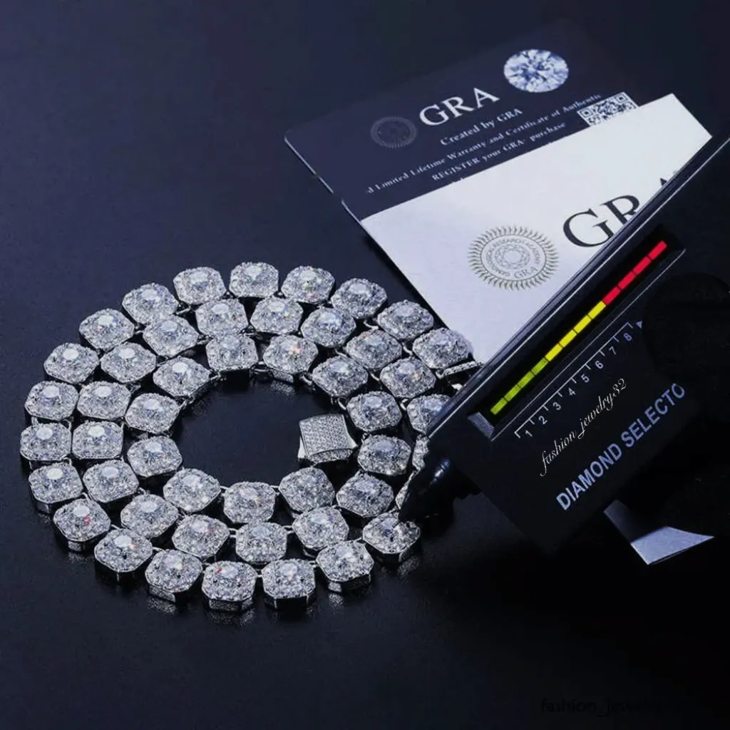 Moissanite Diamond Tennis Chain Necklace For Men And Women_voghion.com
