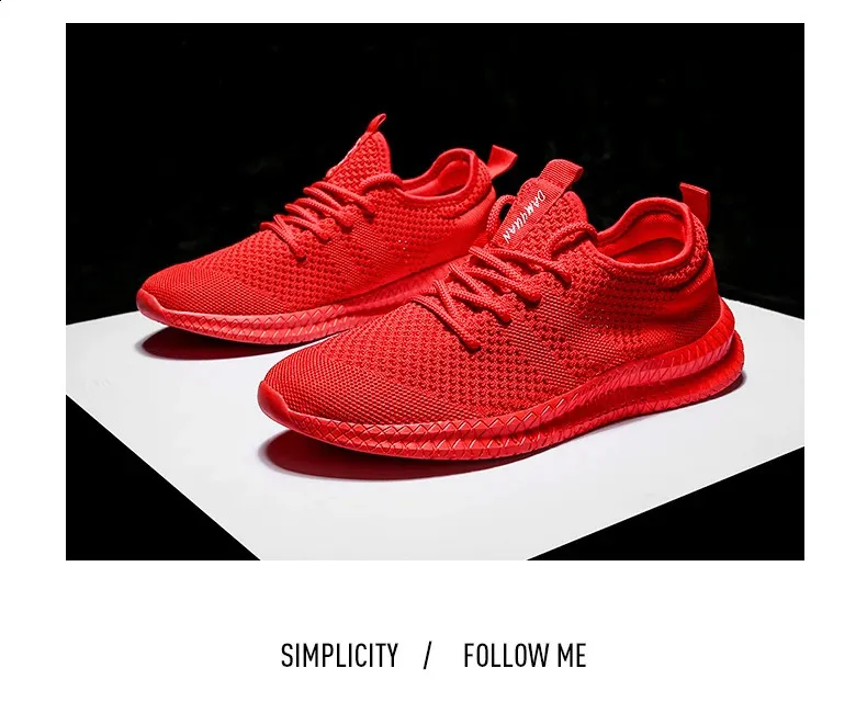 Baskets décontractées printemps-été tendance et confortables en maille pour hommes, chaussures Zapatos Hombre, grande taille 36-46 250122_voghion.com