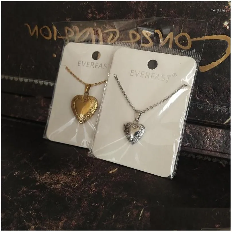 Collier pendentif médaillon en acier inoxydable poli cœur_voghion.com