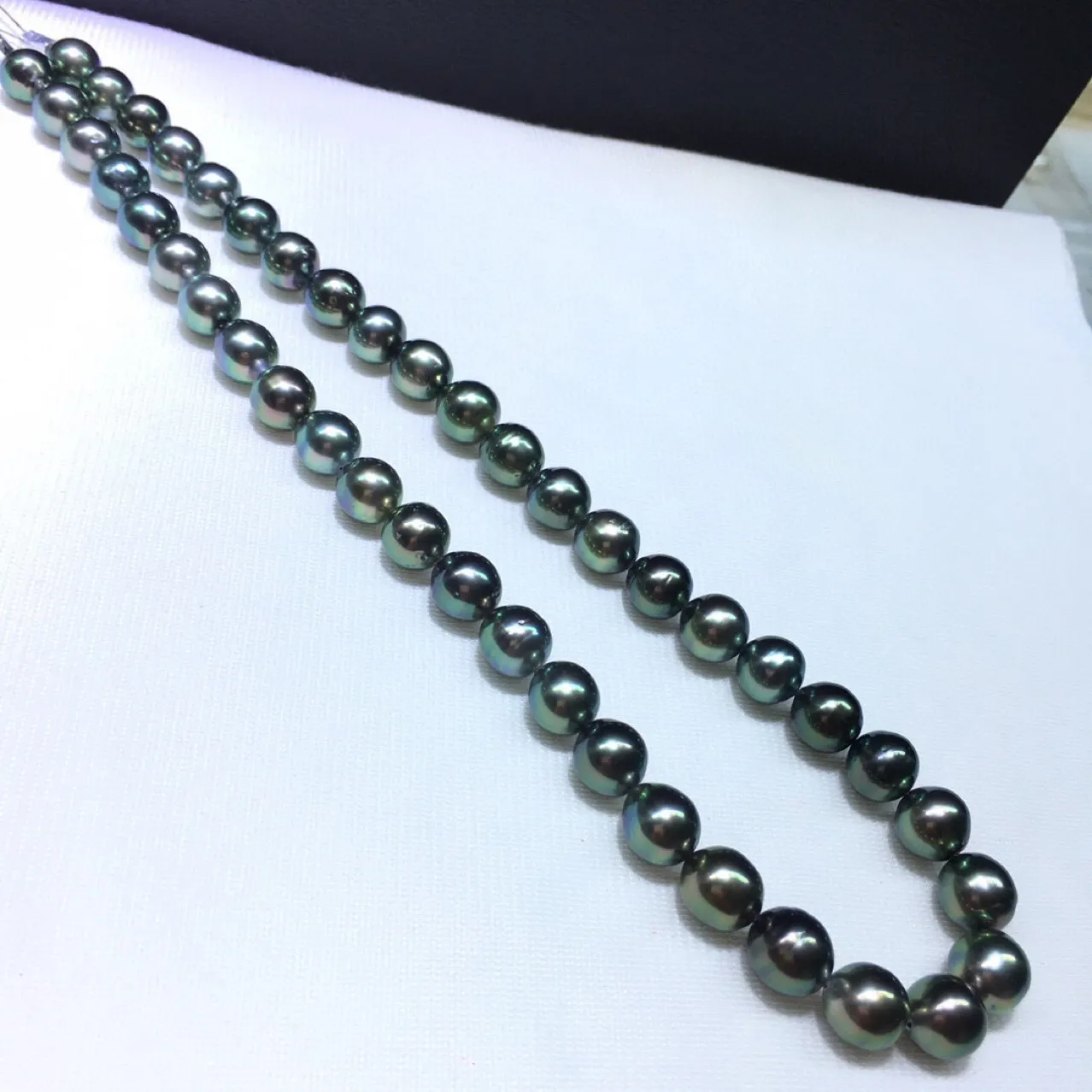 Collana di perle nere vere da donna elegante perla tonda mare_voghion.com