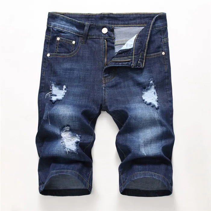 Summer Denim Shorts Male Jeans Men Jean Bermuda Skate Board Harem Mens Jogger Ankle Ripped Wave 38 40 42 220715_voghion.com