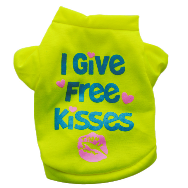Puppy Kitten Clothes Spring And Summer Breathable Short Sleeve T-Shirt Six Colors Work Registration Certificate_voghion.com