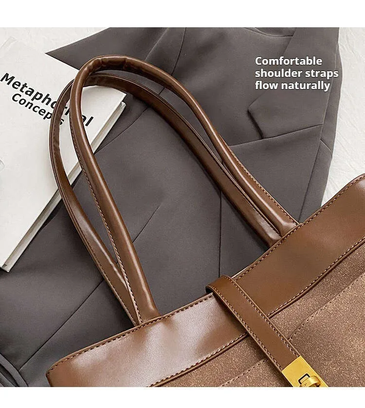Damen Große Kapazität Pendler Nischendesign Lässig Alles Einfache Mode Pu Textur Einzelne Schulter Tragbarer Eimer_voghion.com