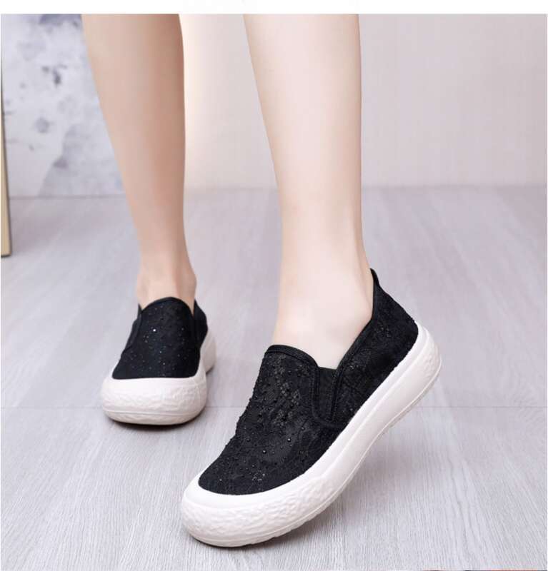 Scarpe da pescatore con fondo spesso, primavera ed estate, nuove e traspiranti, allacciate in rete, singole, pigre, scarpe casual da donna con un solo piede_voghion.com