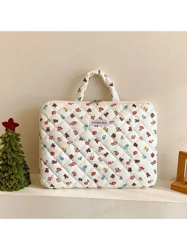 Geantă de laptop pufoasă și căptușită, cu design de ursuleț drăguț, pentru laptop Book Air Pro 13, 14, 15 inch, BA241107_voghion.com