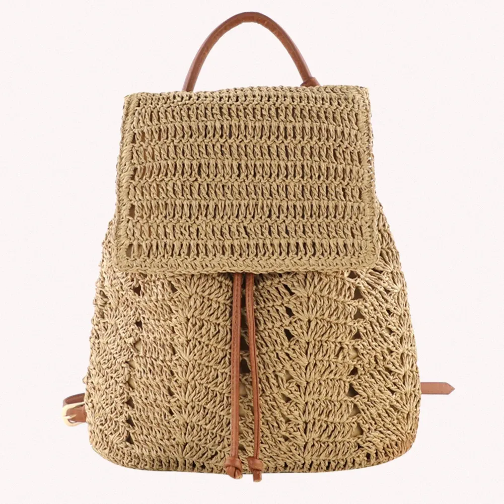 Borsa a tracolla in paglia estiva da donna Boho Bohemian Hollow Hobo Borse da viaggio all'uncinetto per donna Zaino da spiaggia lavorato a maglia 240808_voghion.com