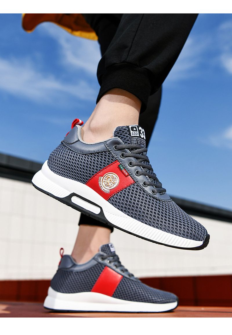 Height-raising Summer Height-raising 8cm Casual Sports Breathable Mesh Shoes For Men 6cm Large-size Low Heels_voghion.com