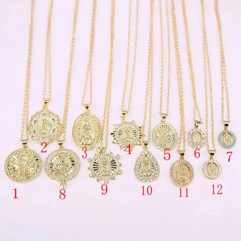 Collier pendentif religieux vierge marie jésus pour femme et homme_voghion.com