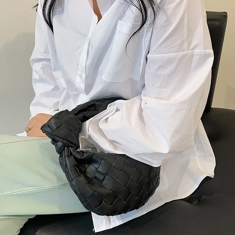 Abendtaschen Damen Schulter PU Leder Handtasche für Frauen 2024 Sommer Weben Handtaschen und Geldbörsen Weibliche Reise_voghion.com