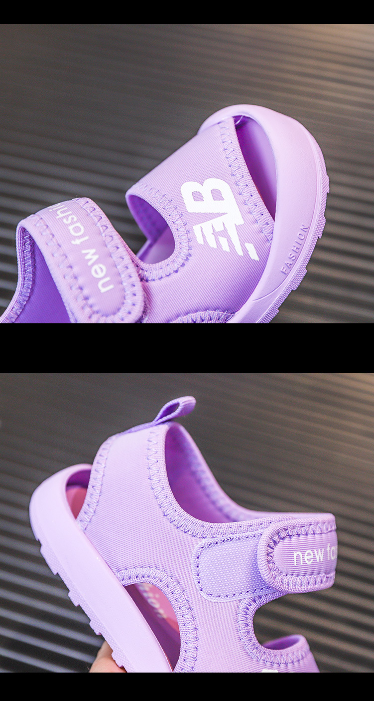 2023 Summer New Children's Baotou AB Boys' Anti Kick Function Sandals Elastic Cloth Girls' Beach Shoes_voghion.com
