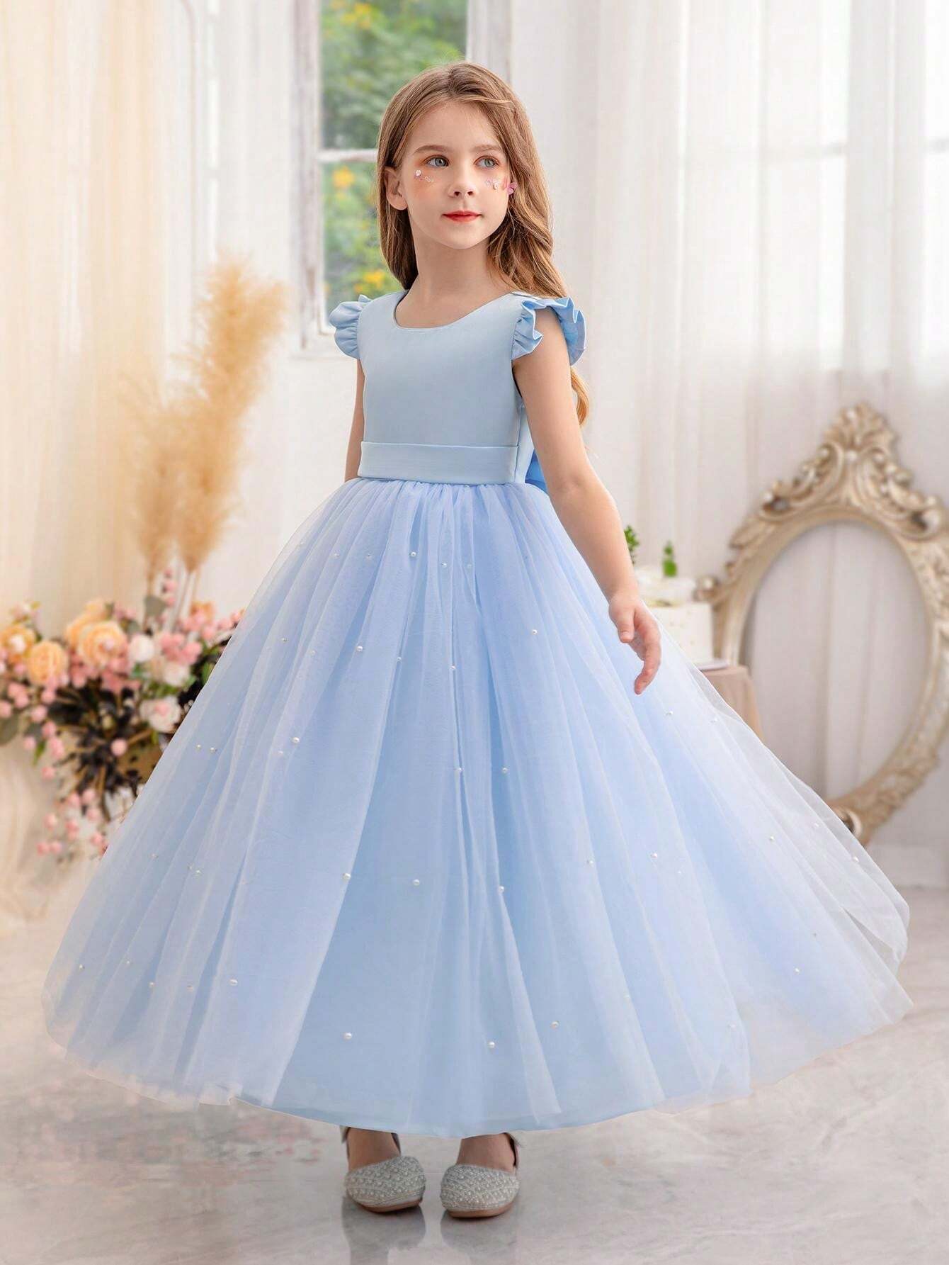 Girl Bow Princess Dress, Christmas Party Dress_voghion.com