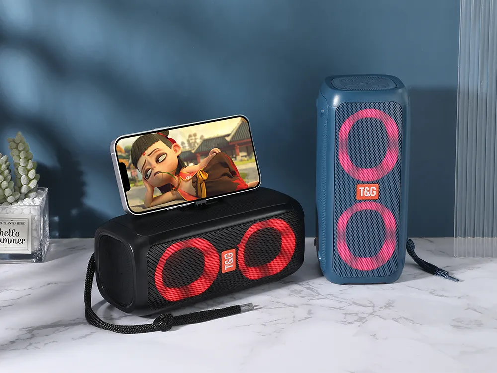 TG333 Portable Wireless Bluetooth Subwoofer Waterproof Outdoor TF USB Stereo With Phone Stand Speaker_voghion.com