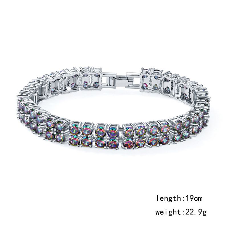 Braccialetto con pietre preziose colorate alla moda in zircone AAA coreano, gioielli da sposa_voghion.com