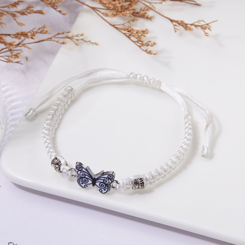 Antieke handgeweven vlinderarmband voor dames in retrostijl, eenvoudig en veelzijdig, verstelbare handgeknoopte sieraden_voghion.com