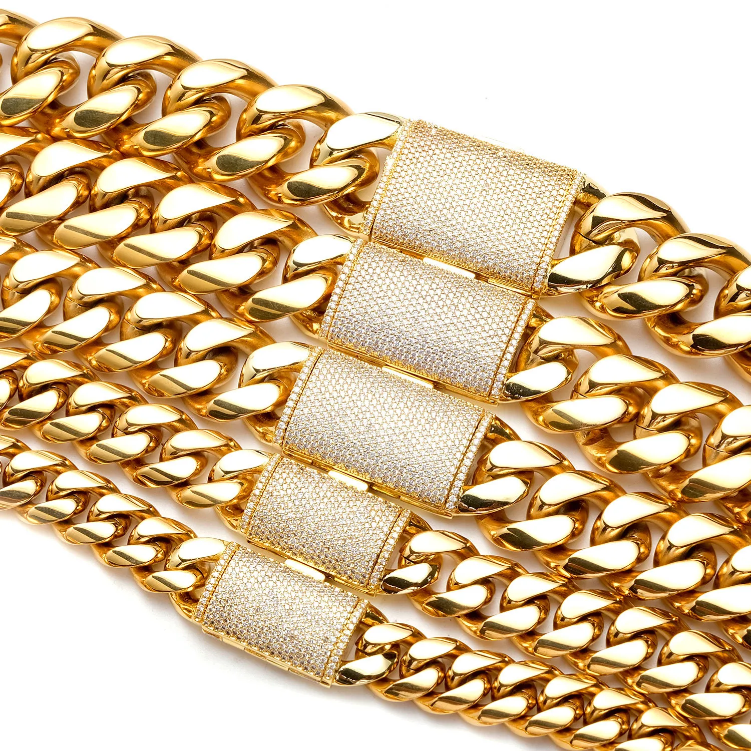 Collana a catena a maglie cubane di Miami, da uomo, con fibbia, 12 mm, 14 mm di larghezza, con micro intarsi in moissanite e diamanti, stile rapper rock_voghion.com