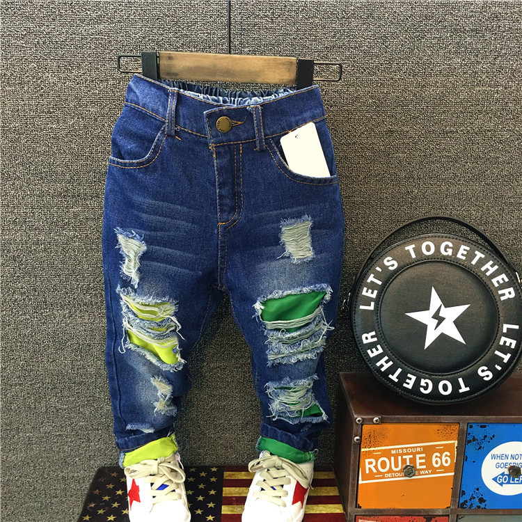 Mother&Kids Boys' jeans ripped kids' pants_voghion.com