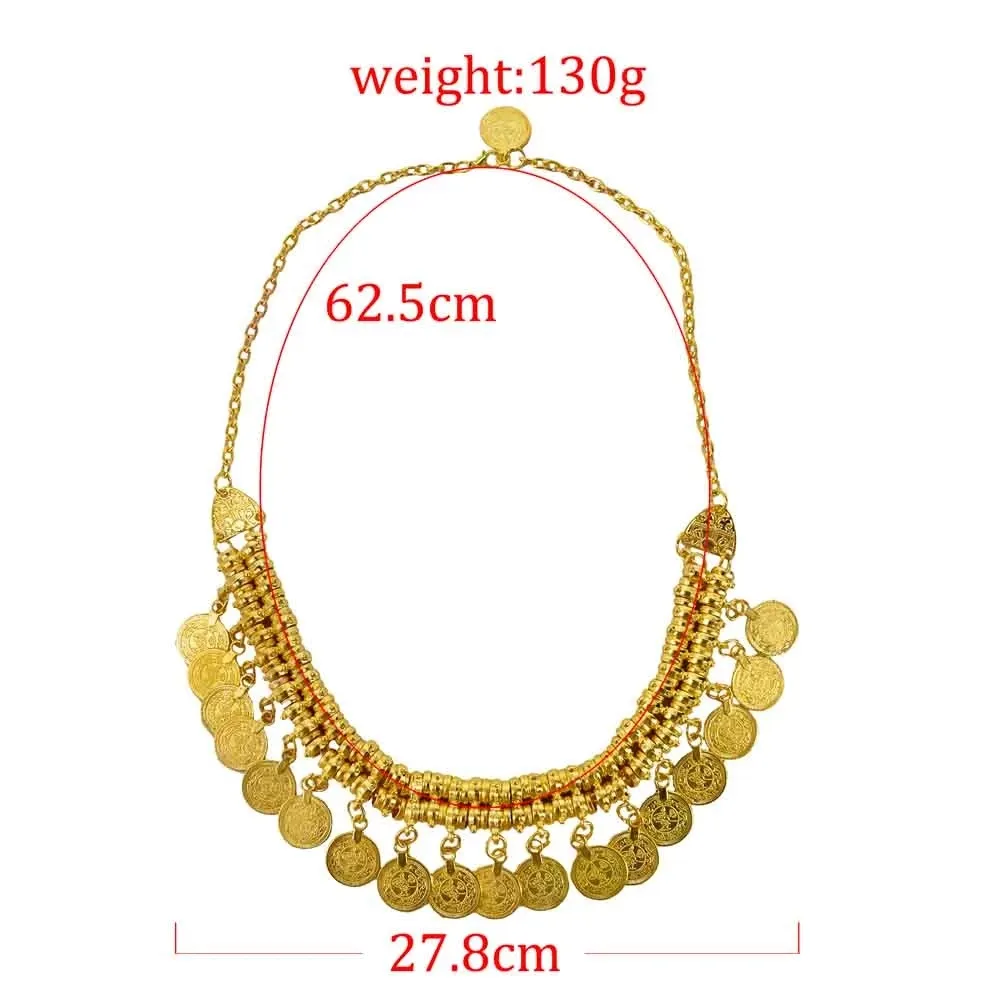 Ethnisches Münzcollier In Gold Und Silber Für Damen Boho Stil_voghion.com