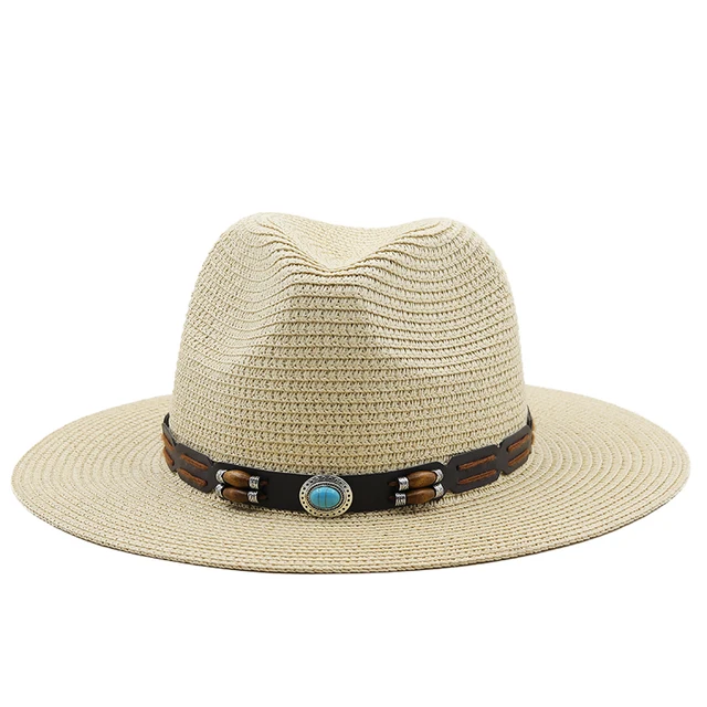 Uued saabumised Suured Panama Mütsid Naiste Ranna Vanema-lapse Laia Äärega Õlgmüts Suvine Päikesemüts Plus Suuruses Fedora Müts 54cm 56-58cm 59-61cm_voghion.com