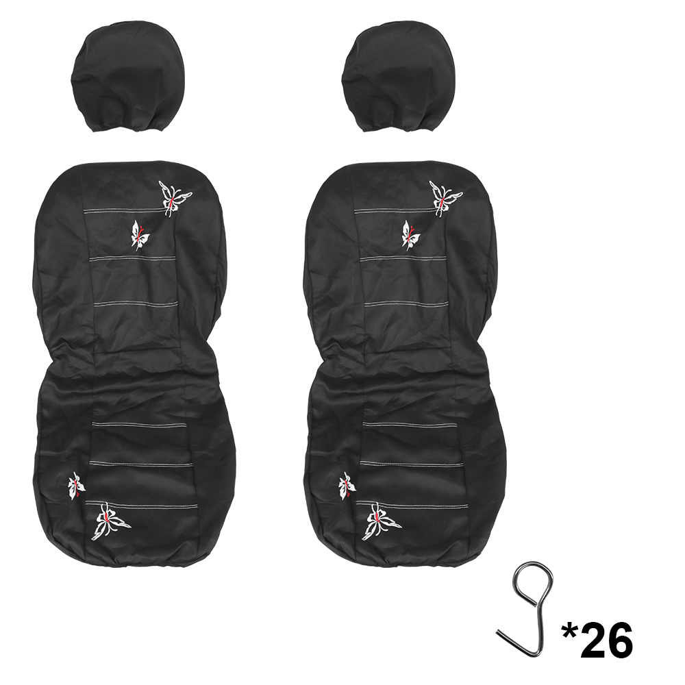 Schutzkissen Schmetterling Stickerei Matte Schützen Sie vordere und hintere Autositzbezüge 4/9-teiliges Set_voghion.com