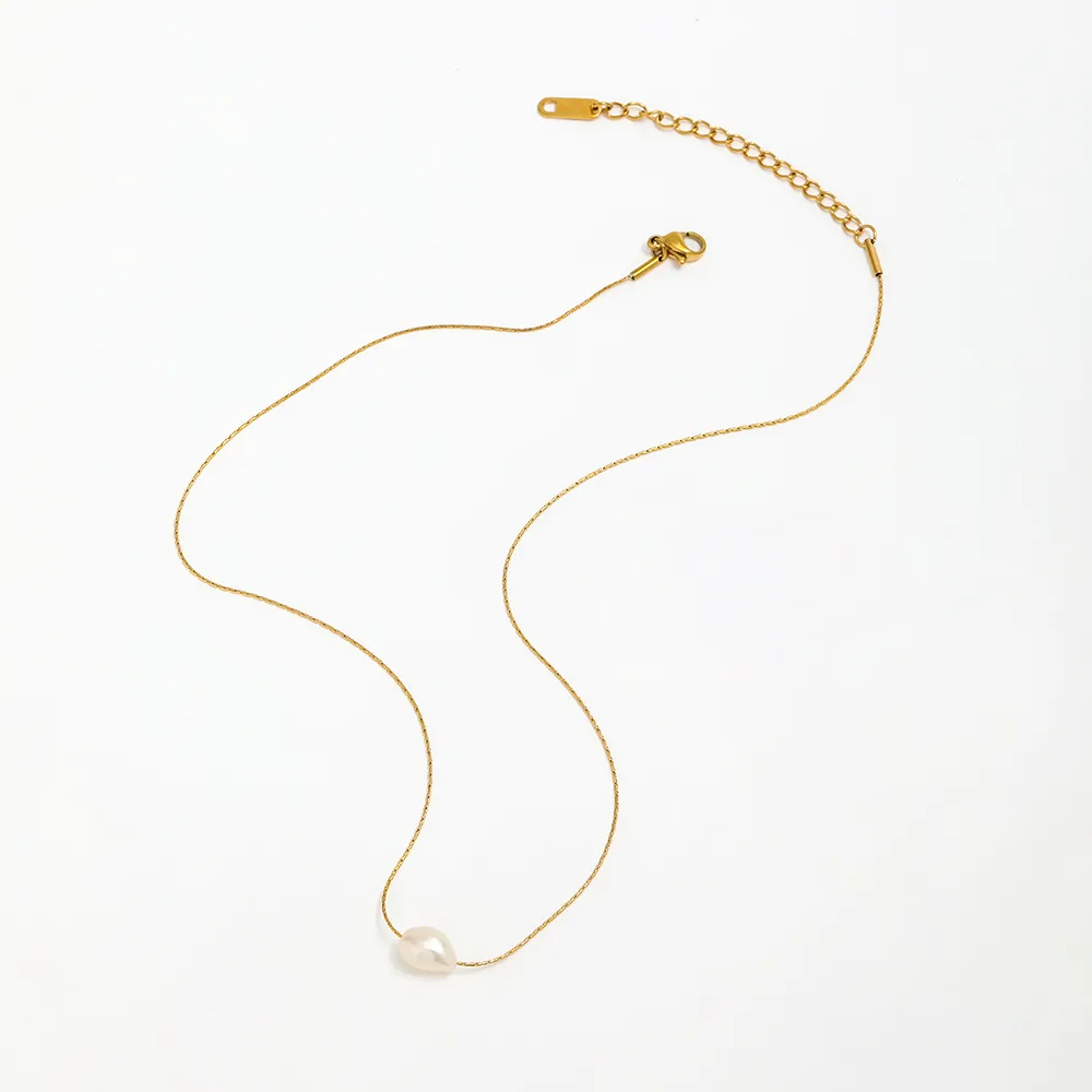 Chains Joolim Jewelry Wholesale No Fade Fashion Irregular Natural Freshwater Baroque Pearl Pendant Stainless Steel_voghion.com