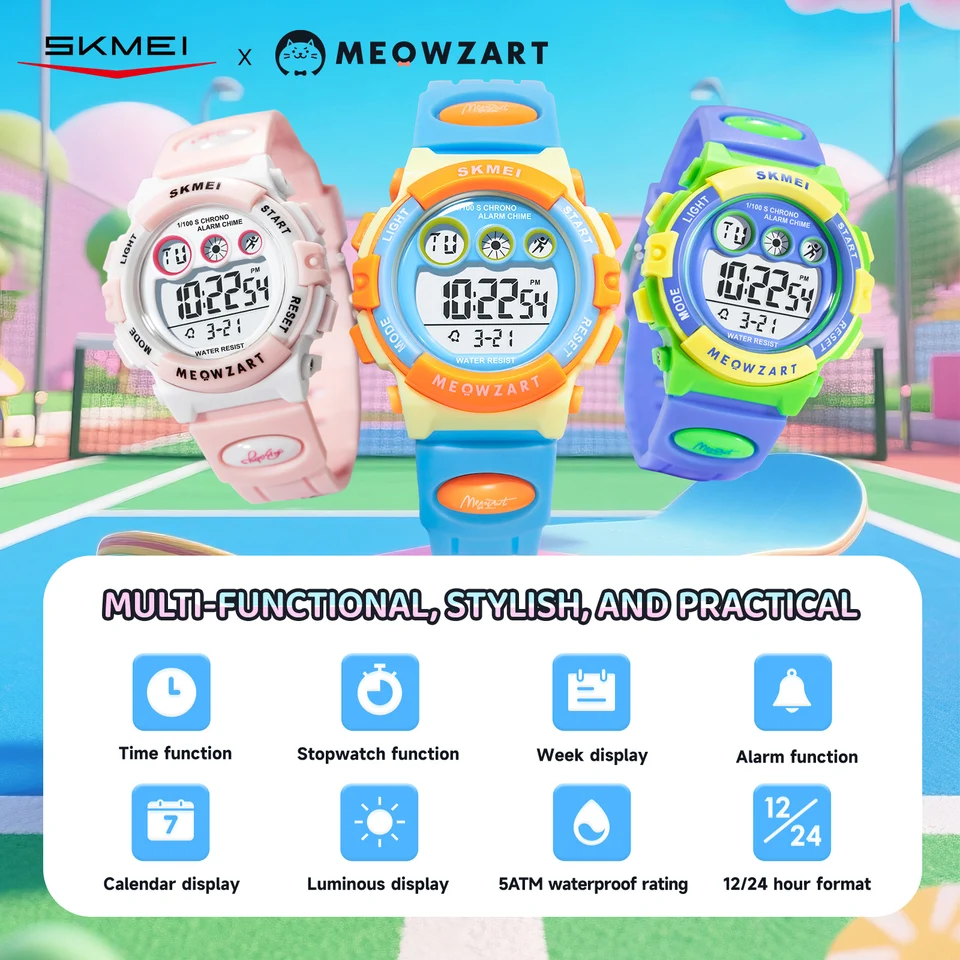 Montre de sport numérique pour enfant étanche avec éclairage_voghion.com