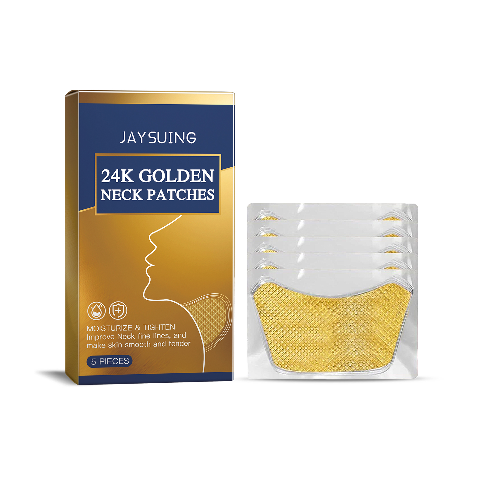Jaysuing Gold Collagen Neck Patch Moisturizes, Nourishes And Lifts Neck Line Patch_voghion.com