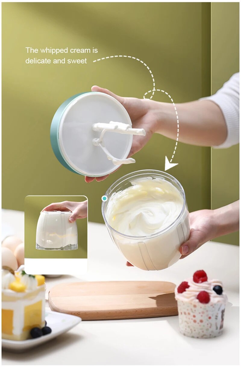 Electric Milk Frother Rechargeable Handheld Kitchen Blender_voghion.com