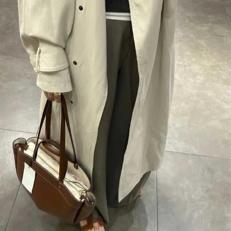Sac à bandoulière rétro en cuir PU pour femme, pochette sous les bras, grande capacité, décontracté, portable, seau, Handba241104_voghion.com