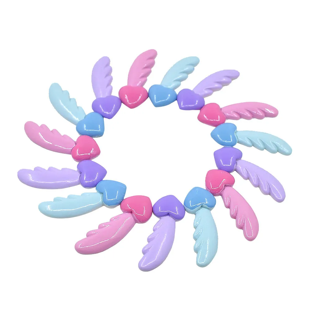 Hanger kettingen 10st Pastelkleuren Hart Vleugel Engel Hars Cabochons Ornament Accessoires Verfraaiingen Scrapbooking_voghion.com