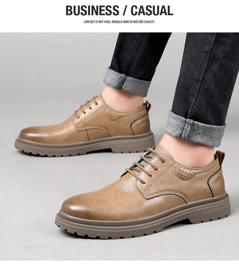Tendenza autunno inverno in vera pelle, scarpe da lavoro e da tempo libero, edizione coreana, scarpe basse britanniche con testa grande_voghion.com