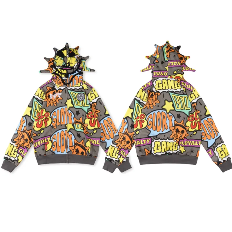 Sudadera con capucha para hombre Fast Glo Gang The Glory Full High Street 1:1 Sudadera con capucha con dibujos animados y bordados para hombre y mujer_voghion.com