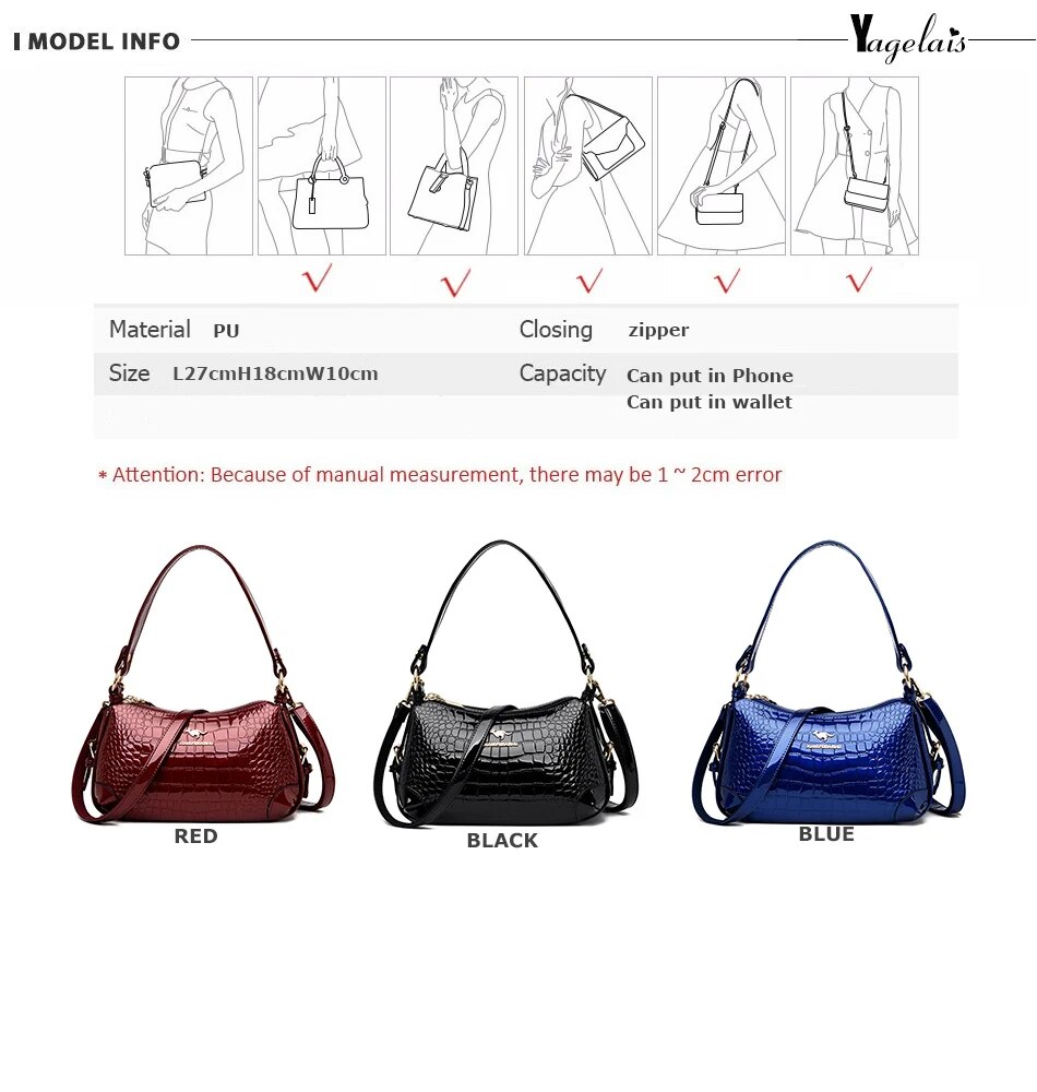 Designer Pu Leather Crossbody Bags For Women 2024 Shoulder Messenger Bag Lady Travel Handbags And Purse_voghion.com