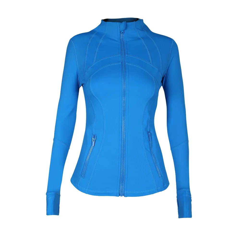 Jóga Dámská sportovní bunda Define Workout Sport Fiess Jacket Sportovní rychleschnoucí aktivní oblečení Top Pevná mikina na zip Sportwear Hot_voghion.com