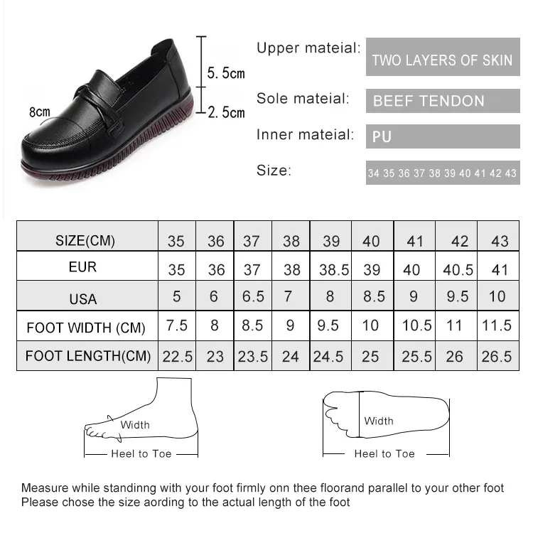 AIYUQI Female Flats Genuine Leather Spring Round Head Casual Large Size Women's Mom Shoes_voghion.com