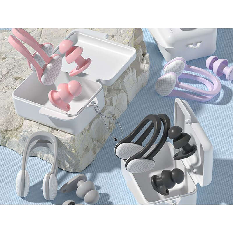 Tappi per le orecchie da nuoto professionali, isolamento acustico, impermeabili, in silicone, set da bagno per immersioni, per adulti e bambini, con clip nasale._voghion.com
