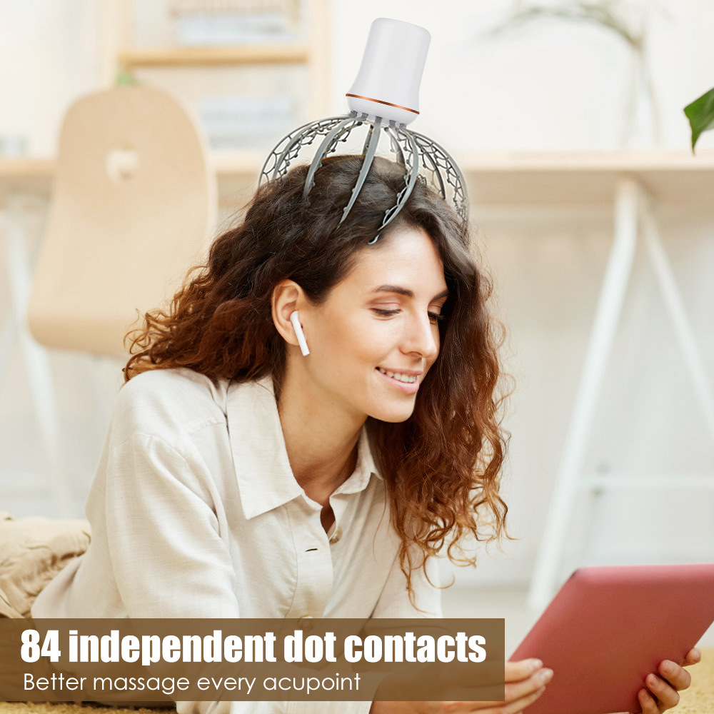 Octopus massage claw multifunctional electric head massager intelligent meridian dredging headache relief_voghion.com