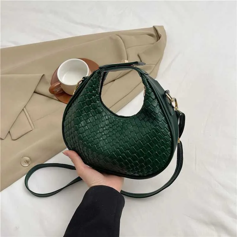 Borsa a tracolla da donna di alta qualità, nuova moda, design di nicchia, stile semplice, borsa a tracolla intrecciata da donna Ba241106_voghion.com