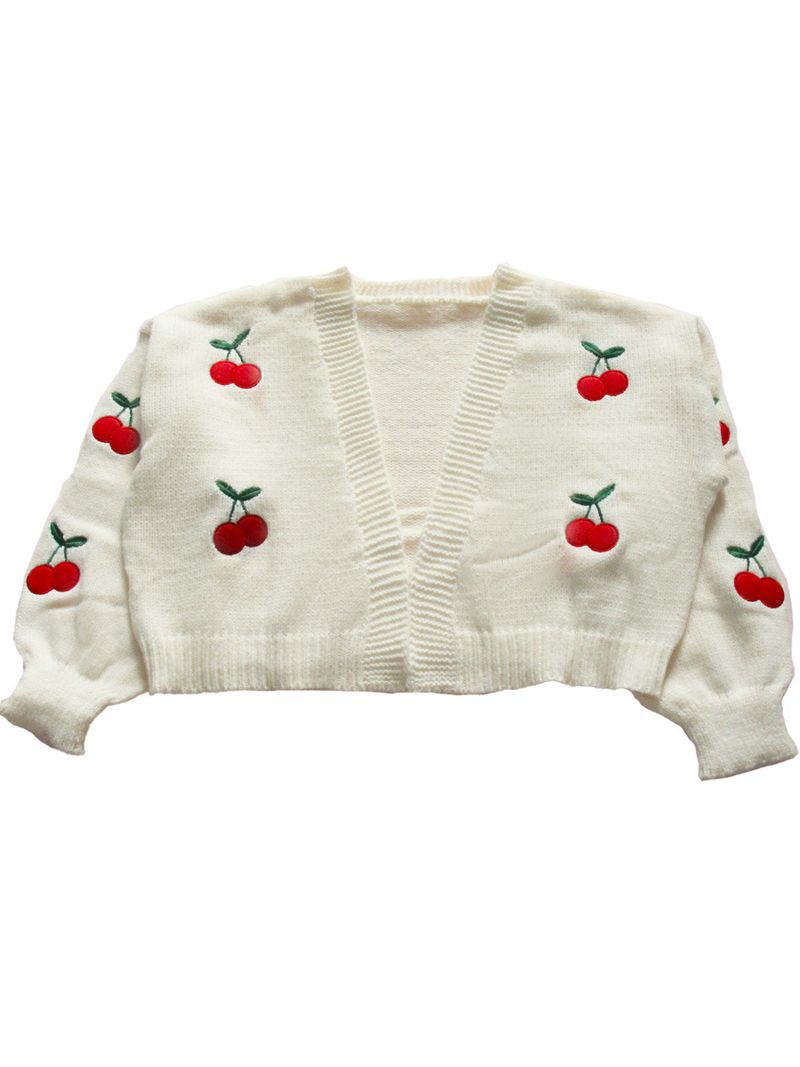 Abbigliamento da donna maglione ricamato senza bottoni capospalla casual ampio cardigan lavorato a maglia da donna_voghion.com