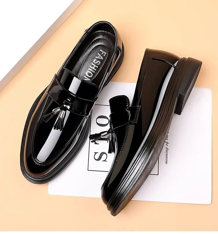 Herren Business Kleid Casual Fashion Elegante formelle Schuhe Slip-on Abend Loafer Party Quaste Lederschuhe Hochzeit 240614_voghion.com
