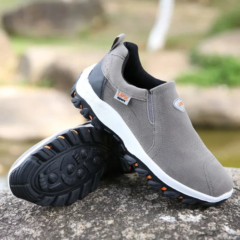 Baskets décontractées pour hommes, chaussures de marche en plein air, mocassins d'automne à enfiler en cuir suédé, grande taille 48 49 50_voghion.com