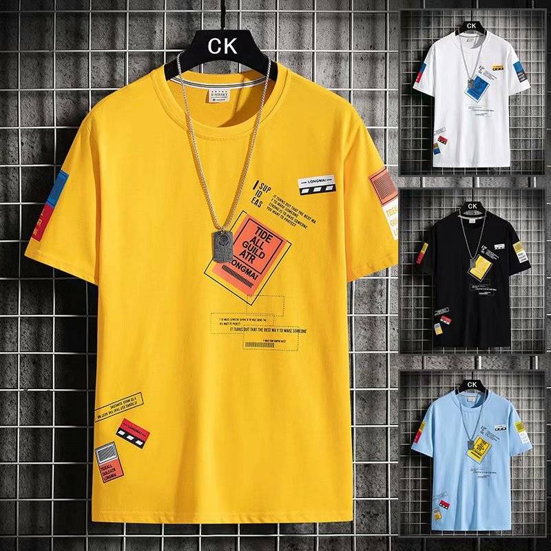 Men's Clothing  one-piece wholesale short-sleeved T-shirt men's summer 2022 summer new trend ins half-sleeved trendy brand super_voghion.com