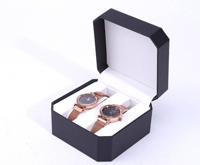 Elegantes Uhrenbox-Set aus PU-Leder mit Klappdeckel für Paare – Schmuck- und Uhrenaufbewahrungset mit weichem Futter, stilvolle Geschenkverpackung für Damen und Herren_voghion.com