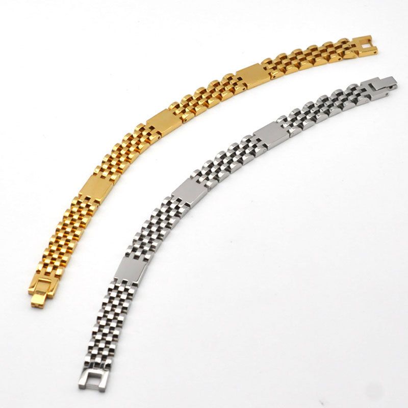 Flat Head Five Bead Ladder Shaped Tank Titanium Bracelet Hot Selling Personality Punk Refined Stainless Steel_voghion.com