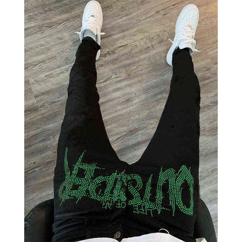 Nouveau jean noir pour homme, jogging rétro, taille haute, design skinny, troué, chaud, drilg, extensible, petits pieds, pantalon en denim délavé_voghion.com