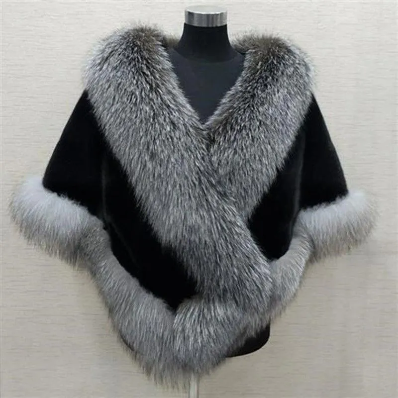 Scarves Large-Sized Dress Shawl Oversized Fur Women Poncho Fluffy Evening Elegance Wrap_voghion.com